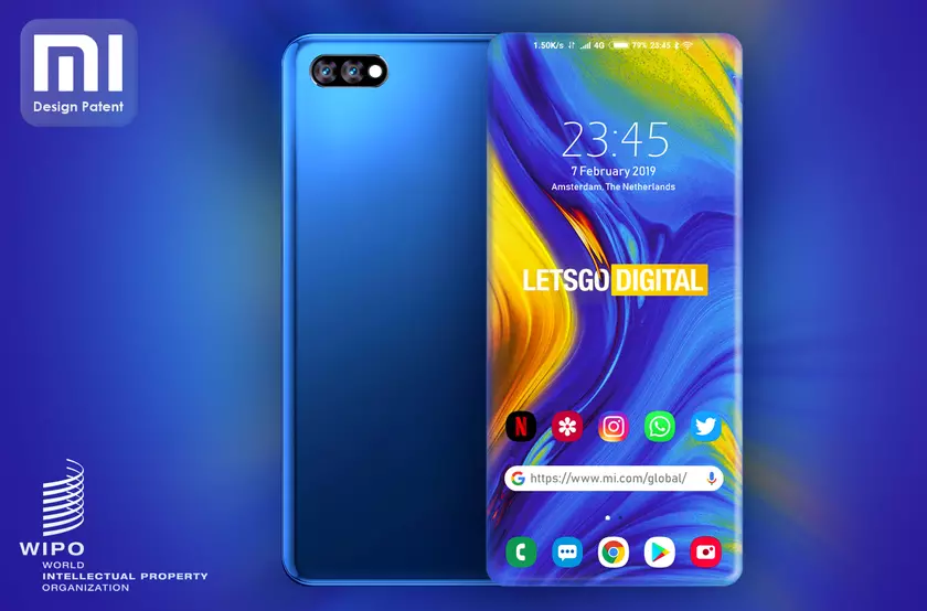 Xiaomi запатентовала полностью безрамочный смартфон без единого выреза