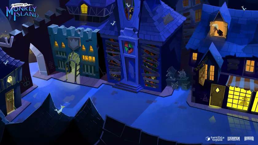 Сайт Return to Monkey Island выполнен в виде кусочка самой игры 