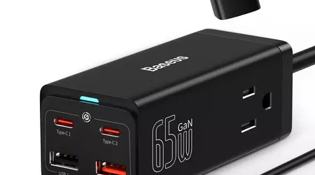 Baseus PowerCombo на Amazon: розгалужувач із чотирма портами USB, двома розетками та зарядкою до 65 Вт за $47.99 (знижка $52)