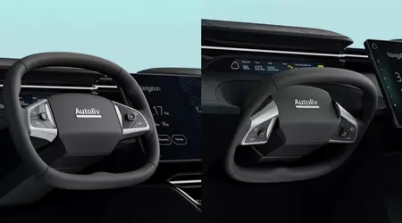 Autoliv and Tensor showcased a foldable steering wheel for autonomous vehicles