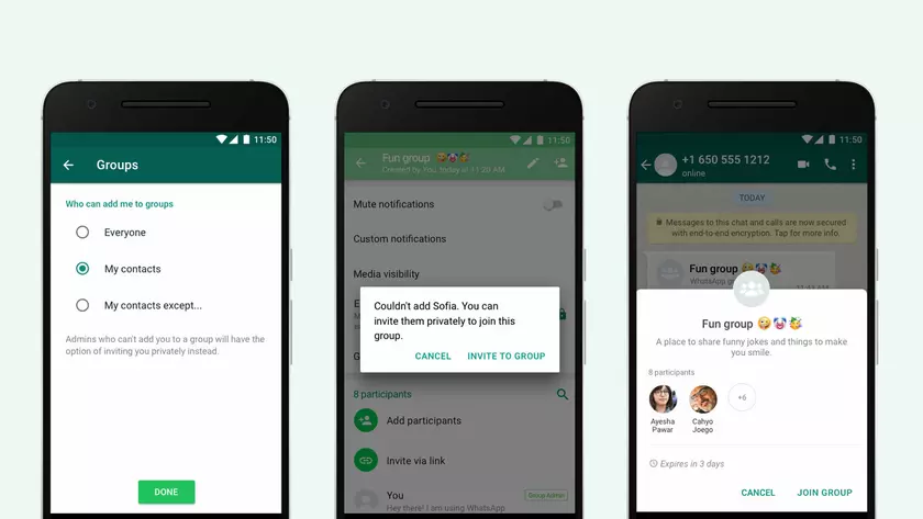 Новые функции WhatsApp: блокировка приглашений