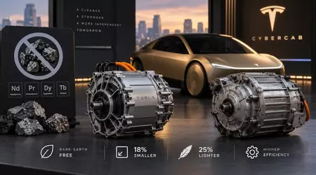Tesla Cybercab отримала двигун без рідкоземельних металів: легший, менший та без допомоги Китаю