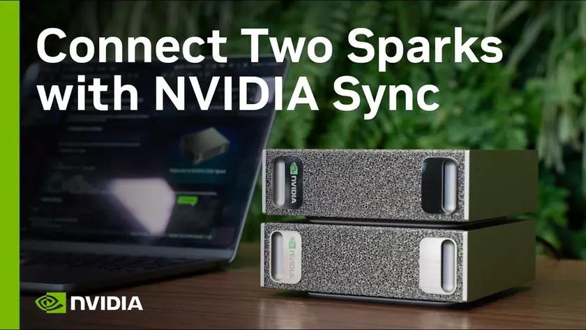 Два DGX Spark соединены через NVIDIA Sync, функция кластеризации