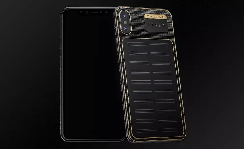 iPhone X Tesla: ударопрочный смартфон с солнечной батареей и золотыми рамками