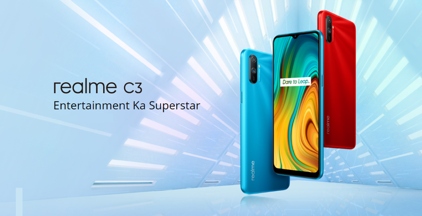 Realme C3: бюджетник с 6.5-дюймовым дисплеем, чипом MediaTek Helio G70 и батареей на 5000 мАч за $98