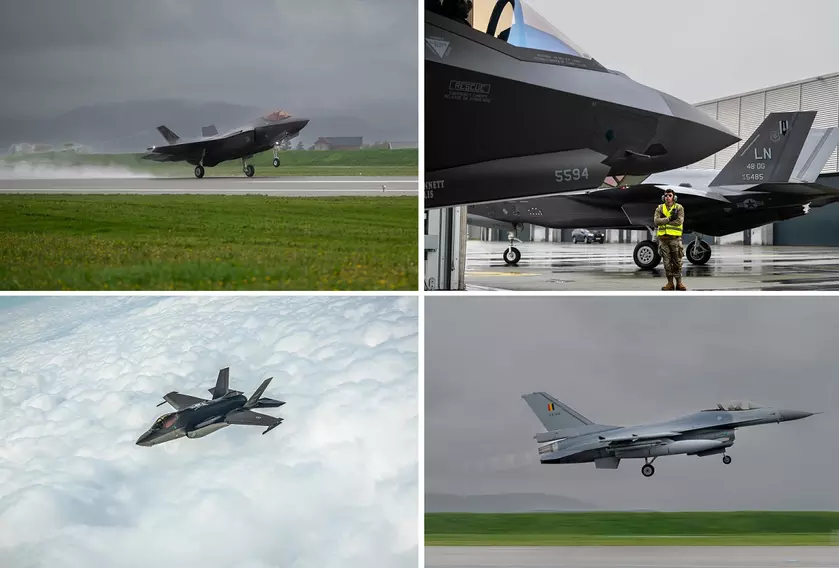 Американские истребители пятого поколения F-35 Lightning II впервые принимают участие в учениях Arctic Challenge в Норвегии