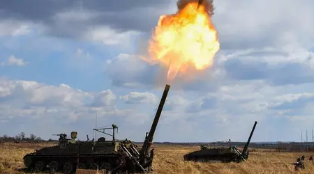 FPV drone destroyed a Russian 2S4 Tyulpan self-propelled mortar with an accurate hit to its ammunition pack