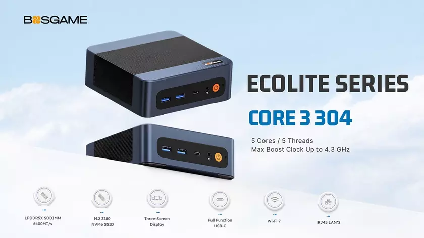 Компактный мини-ПК Bosgame E6 ECO