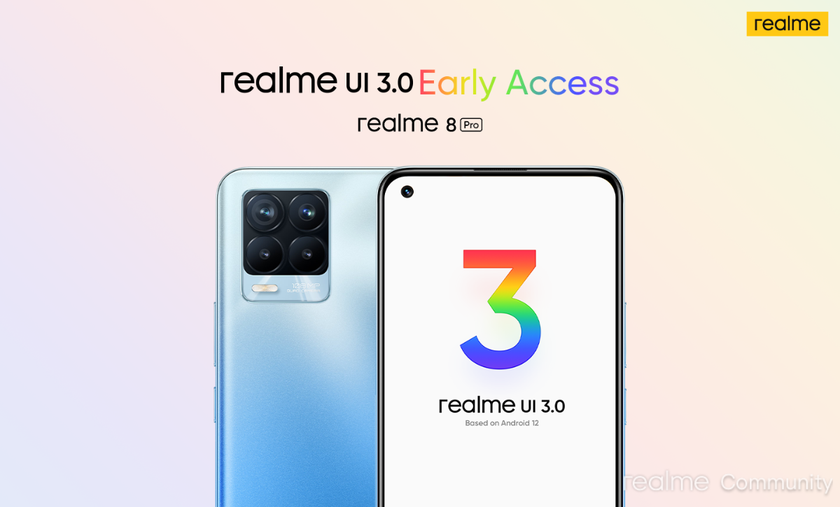 Realme открыла тестирование Realme UI 3.0 на базе Android 12 для владельцев смартфонов Realme 8 Pro