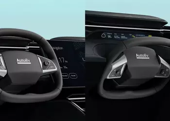 Autoliv and Tensor showcased a foldable steering wheel for autonomous vehicles