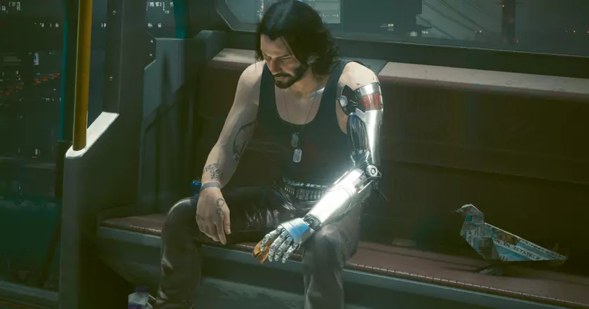 Благодаря обновлению 2.1 в Cyberpunk 2077 можно встретить известный мем с грустным Киану Ривзом