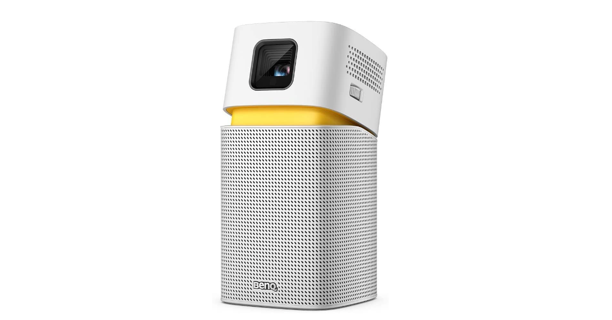 BenQ GV1 projector in dorm room