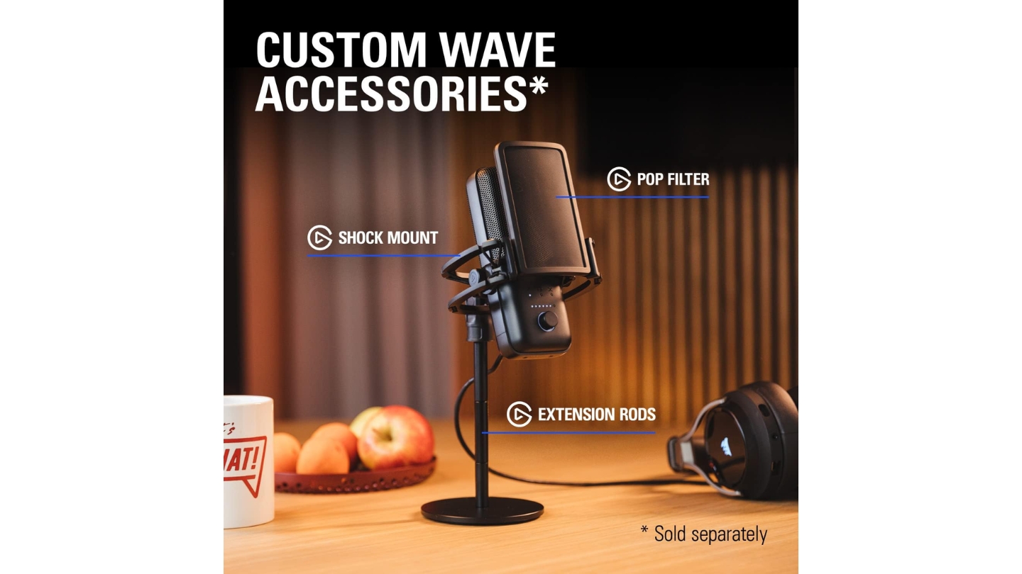 Microphone de podcast USB Elgato Wave:3