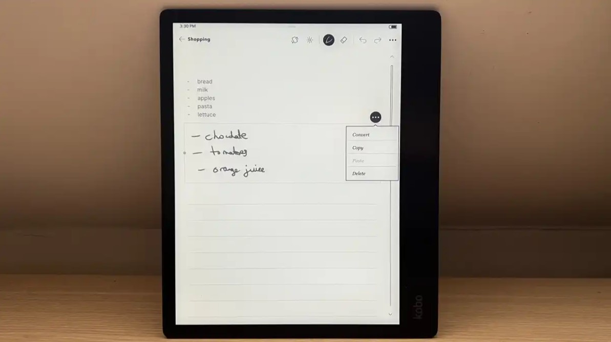 Bloc-notes à encre électronique Kobo Elipsa 2E