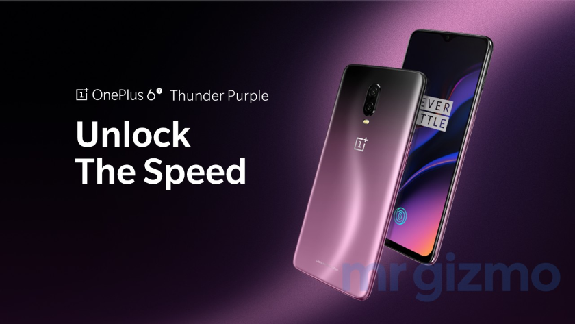 OnePlus 6T в цвете Thunder Purple показался на пресс-рендерах