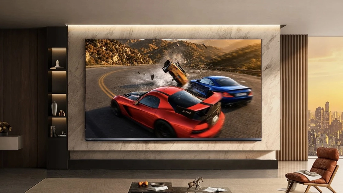 Hisense E7S Pro+ RGB-Mini LED TV — dimming zones and brightness specs scale across the 75", 85", and 100" models.