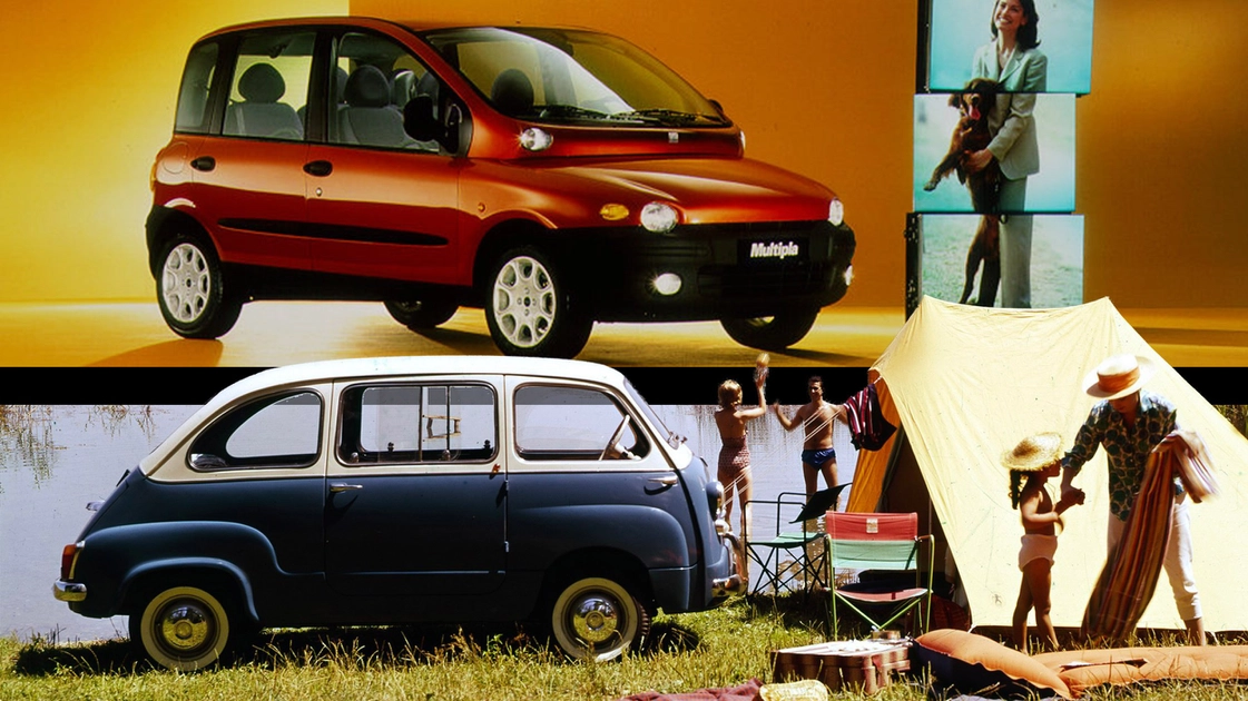 Історичні Fiat Multipla (1998) та Fiat 600 Multipla (1955)