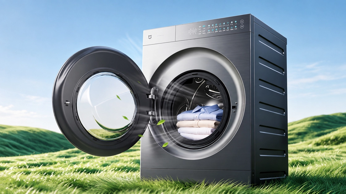 Xiaomi Mijia Washing Machine Protector Pro Supreme Edition — heat pump module fits within a standard full-size cabinet.