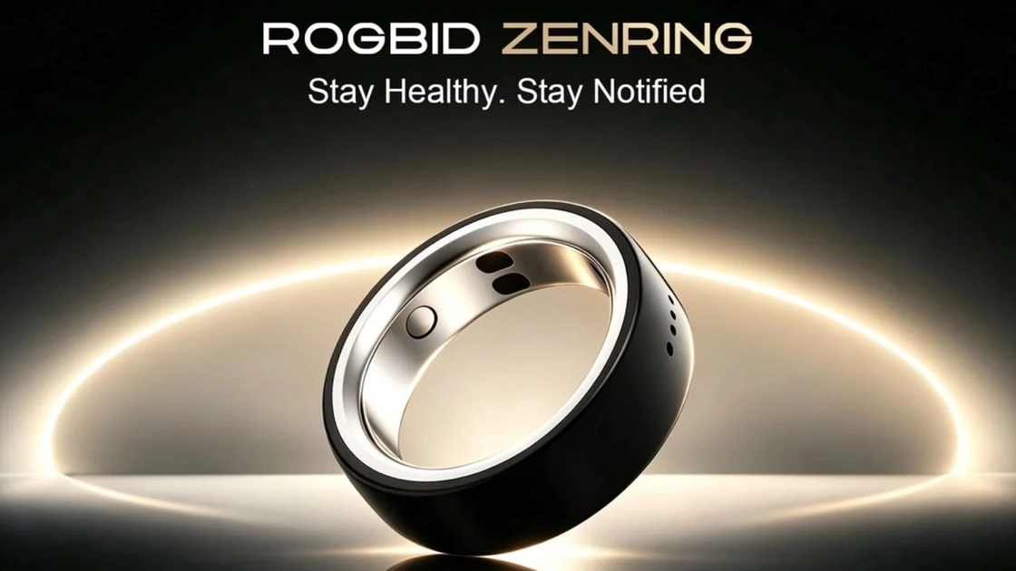 Rogbid ZenRing in Obsidian Black — nano-ceramic exterior, stainless steel inner band, 5 grams.