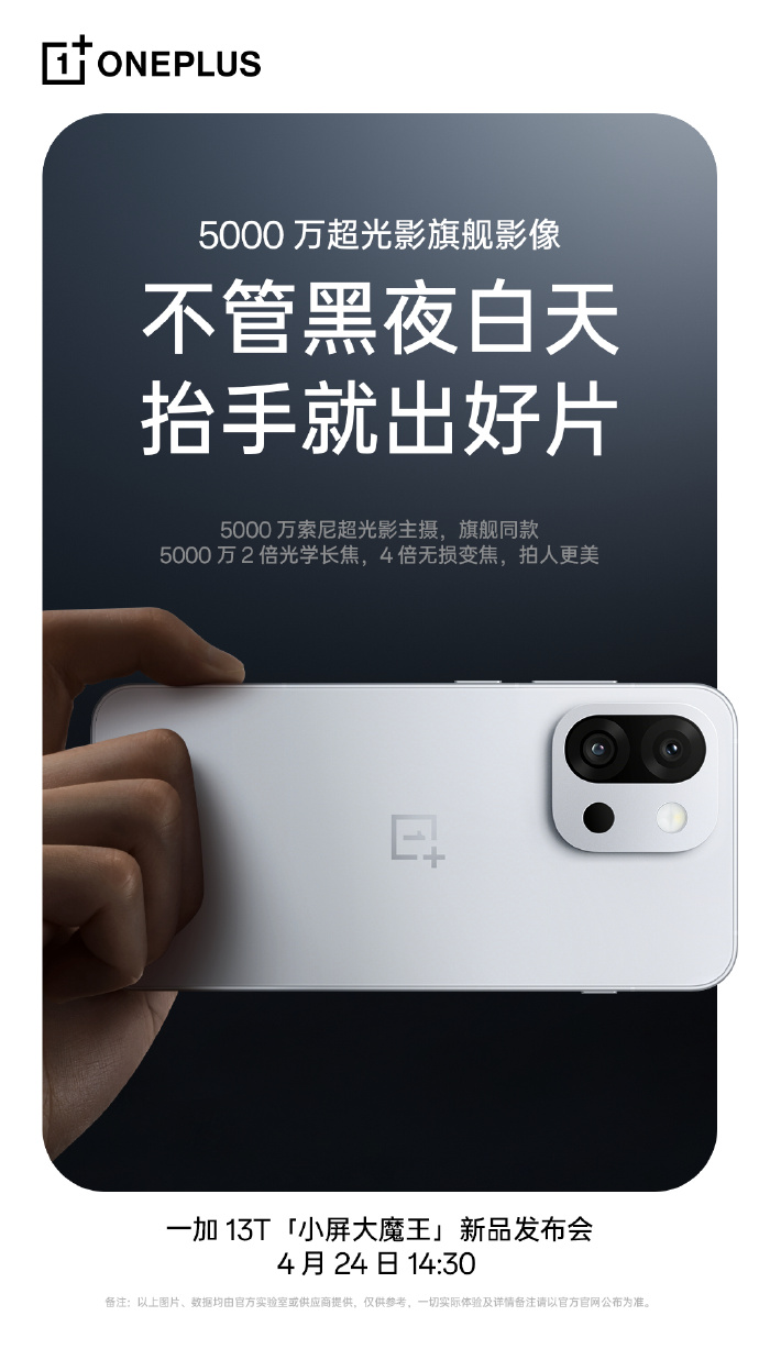 Постер із характеристиками основних камер OnePlus 13T