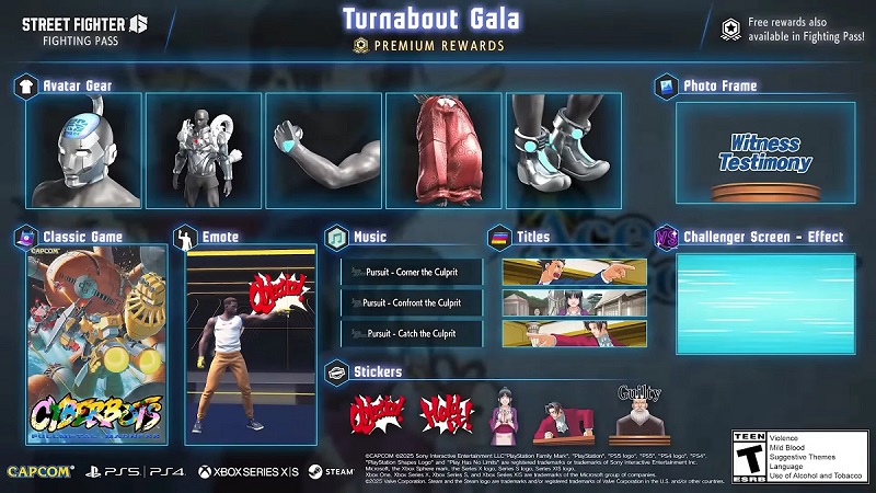 Постер бойового пропуску Turnabout Gala для Street Fighter 6