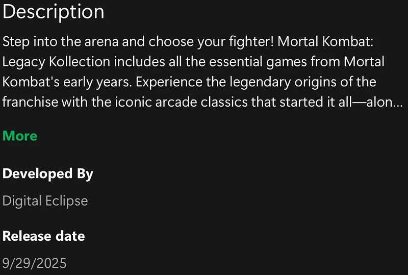Скріншот Mortal Kombat: Legacy Kollection