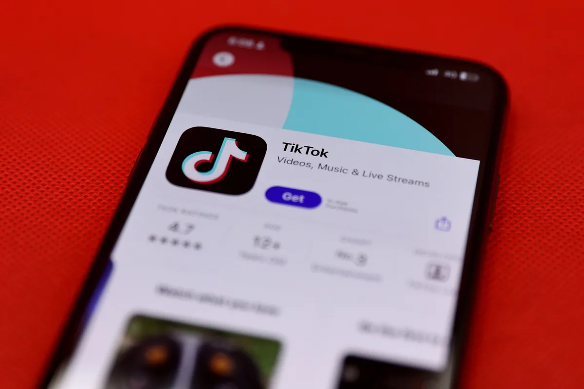 L'application TikTok pour IOS. Illustration : Bloomberg