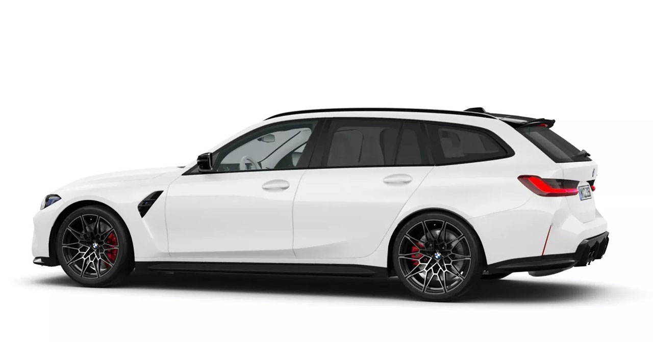 Білий інтер'єр BMW M3 Touring з карбоновою вставкою