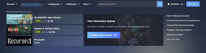 Оновлене меню магазину Steam 1