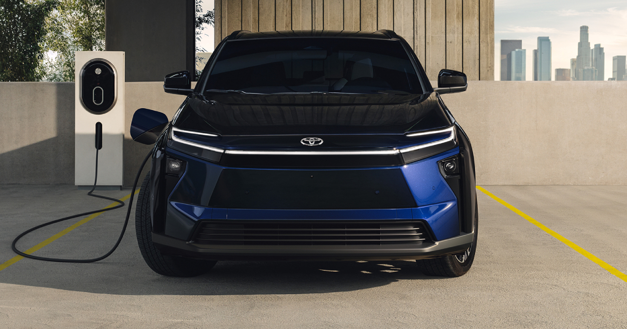 Front view of the updated Toyota bZ
