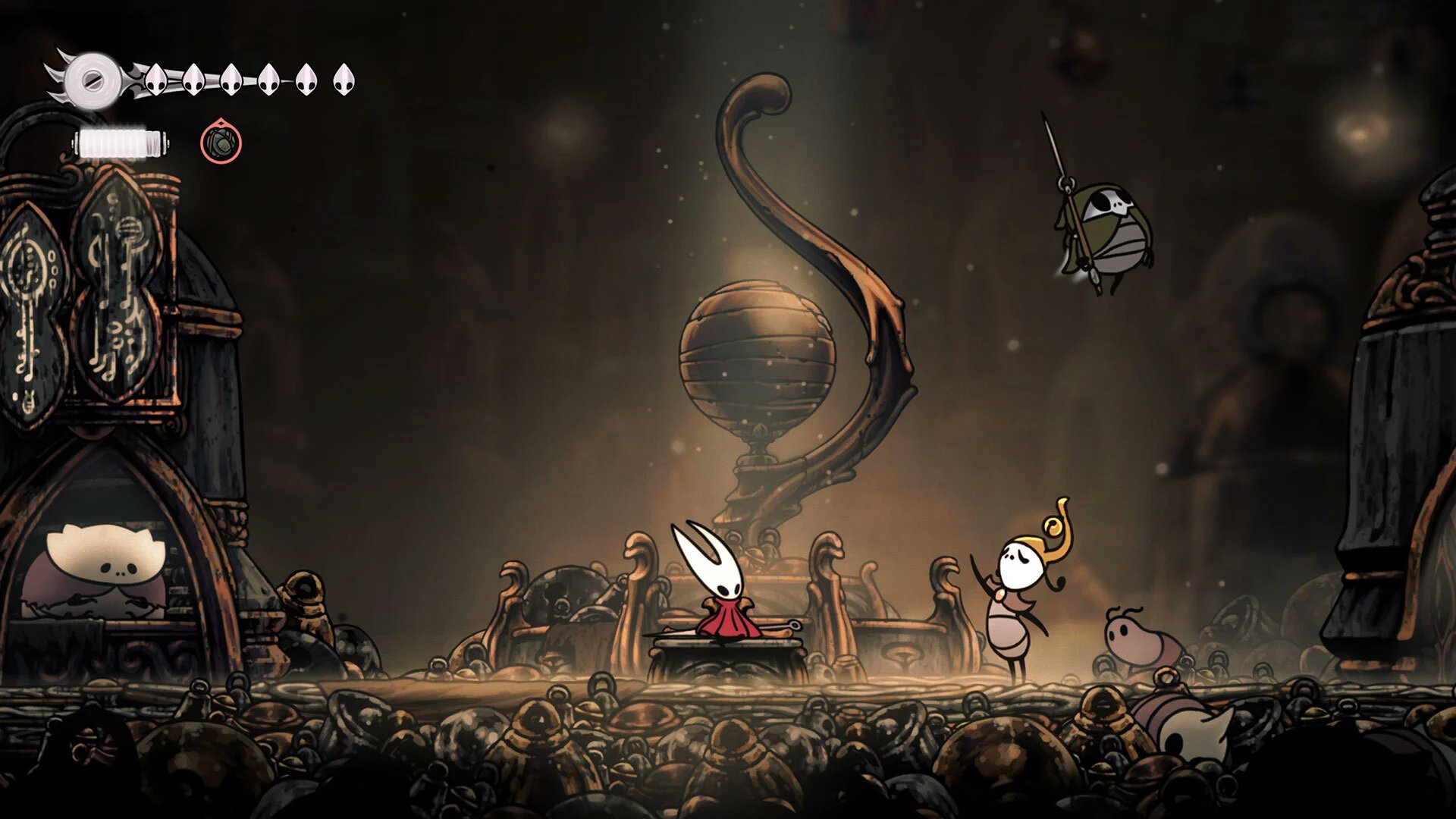 Screenshot from Hollow Knight: Silksong, showing new graphics