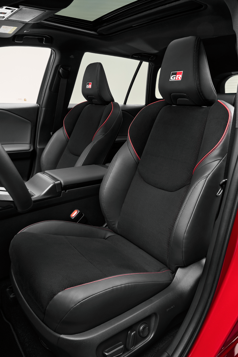 Toyota RAV4 GR Sport interior with red accents