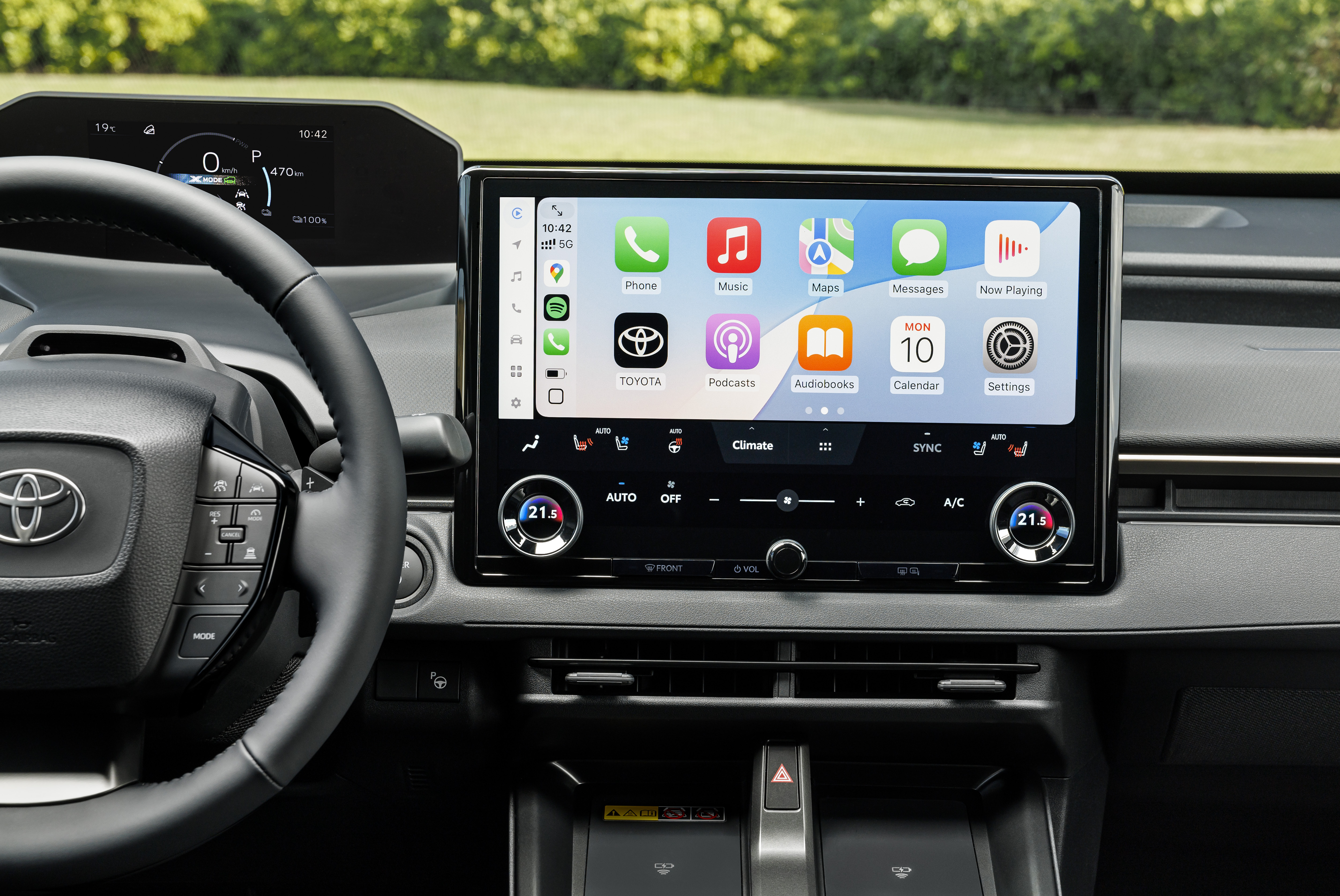 Center console of the 2026 Toyota bZ4X with modern controls
