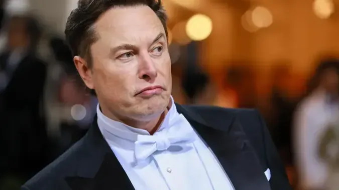 Elon Musk's surprised expression