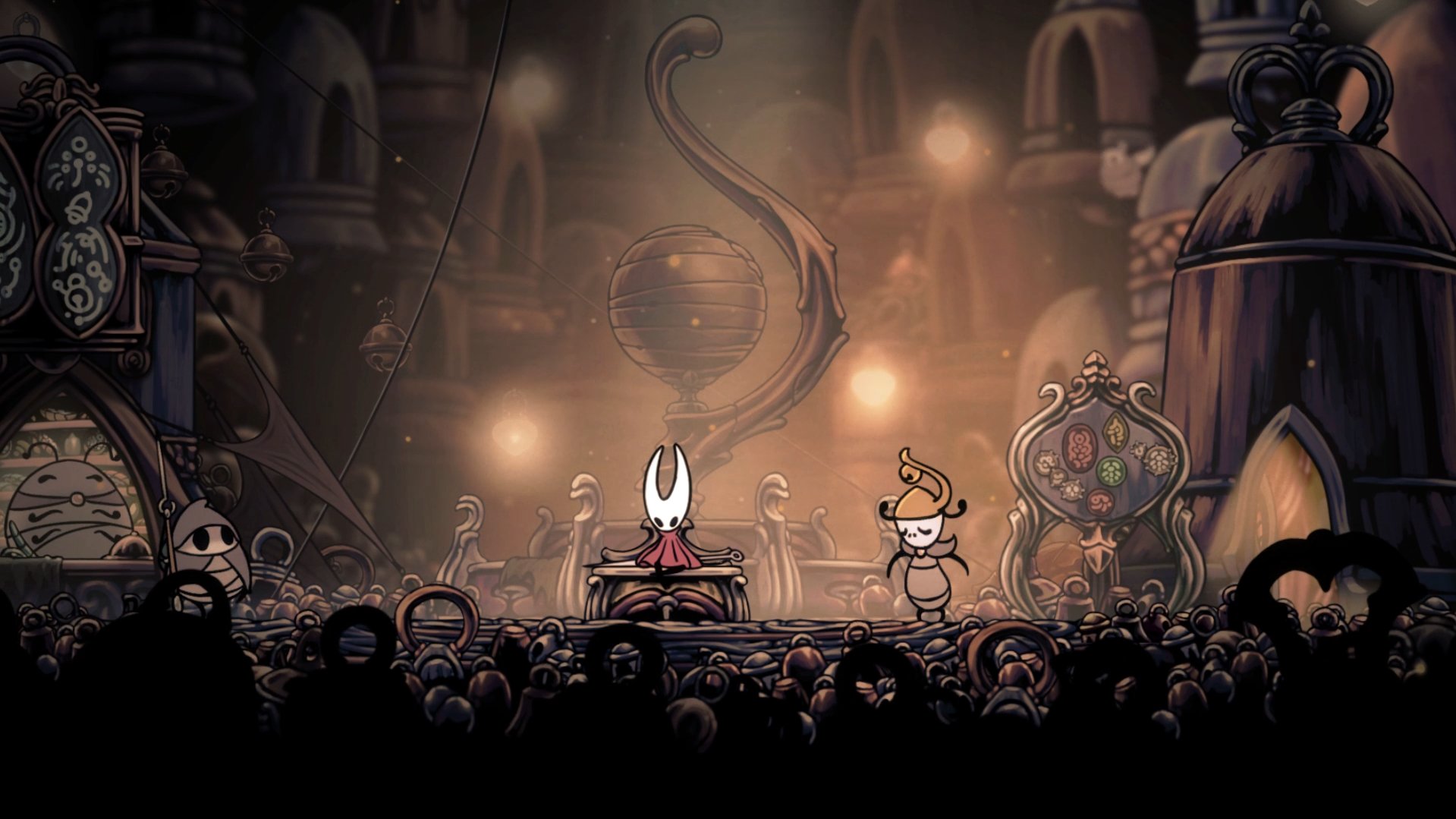 Screenshot from Hollow Knight: Silksong, showing detailed shadows