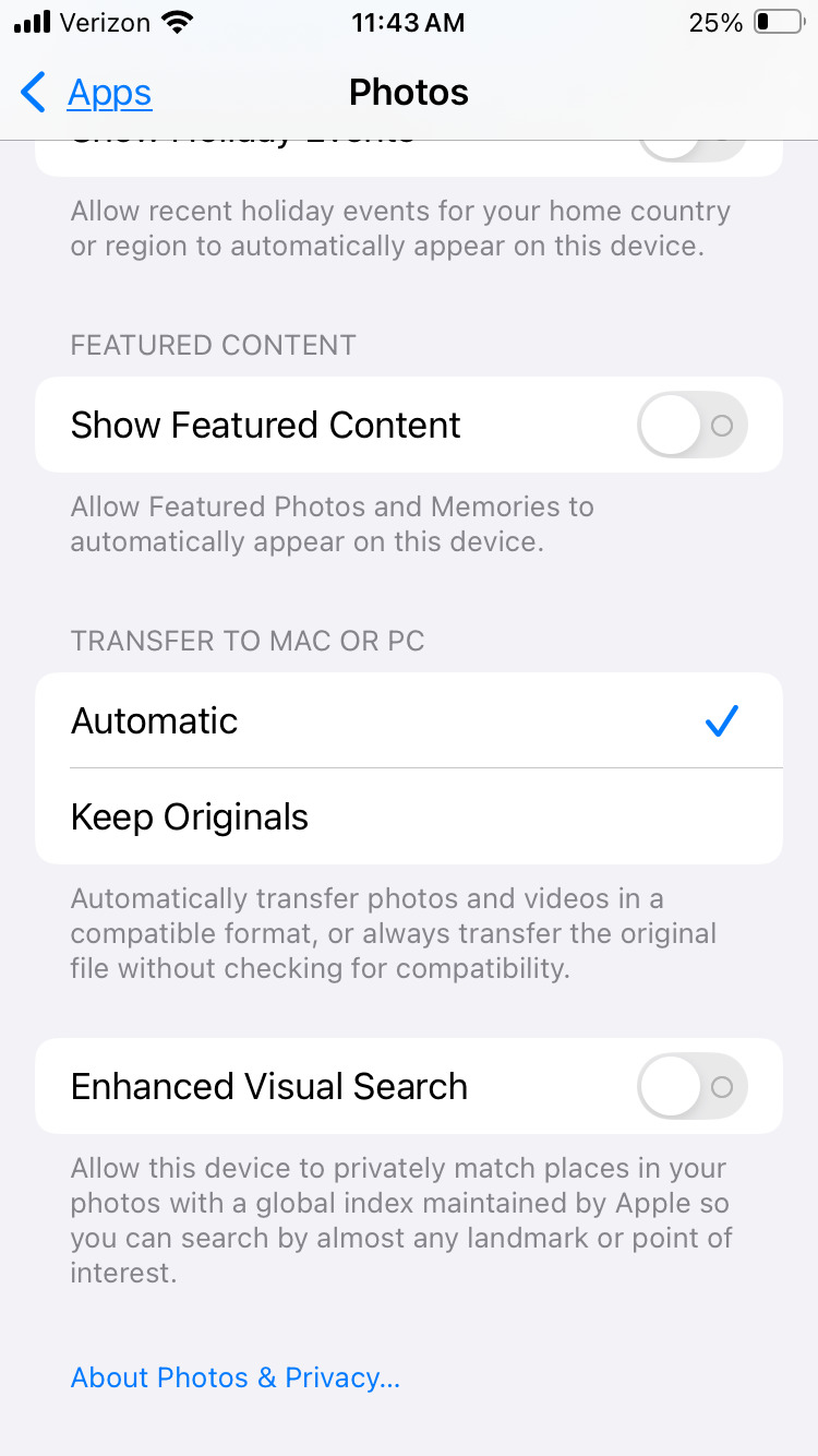 Функція Enhanced Visual Search в iPhone