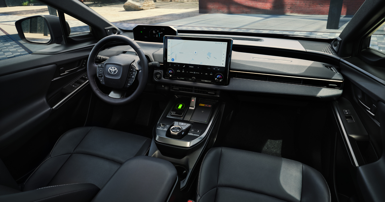 Interior of the refreshed Toyota bZ