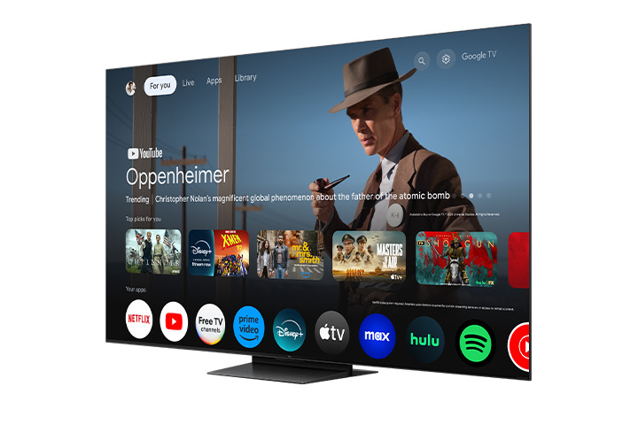 Пользовательский интерфейс TCL QM7K сбоку
