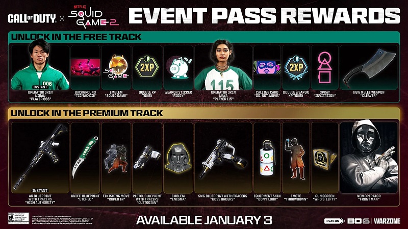Контент Squid Game Event Pass