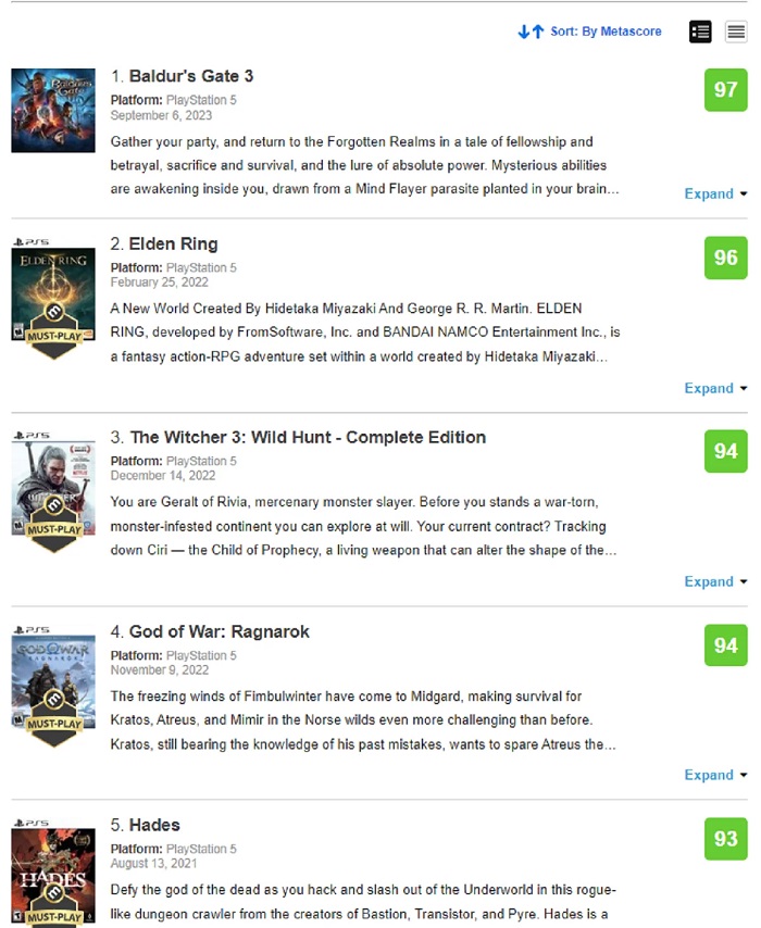 Elden Ring can't resist Baldur's Gate III: The game from Larian Studios has become the highest rated project for PlayStation 5 according to Metacritic-2