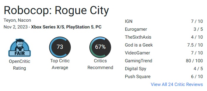 Un jeu pour les fans : les critiques ont réservé leurs éloges au jeu de tir RoboCop : Rogue City-2