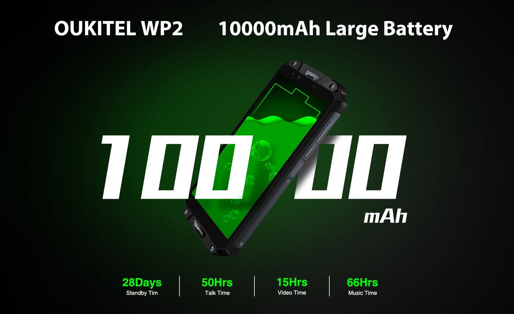 OUKITEL WP2: непрерывный тест на время автономной работы OUKITEL WP2 battery.jpg