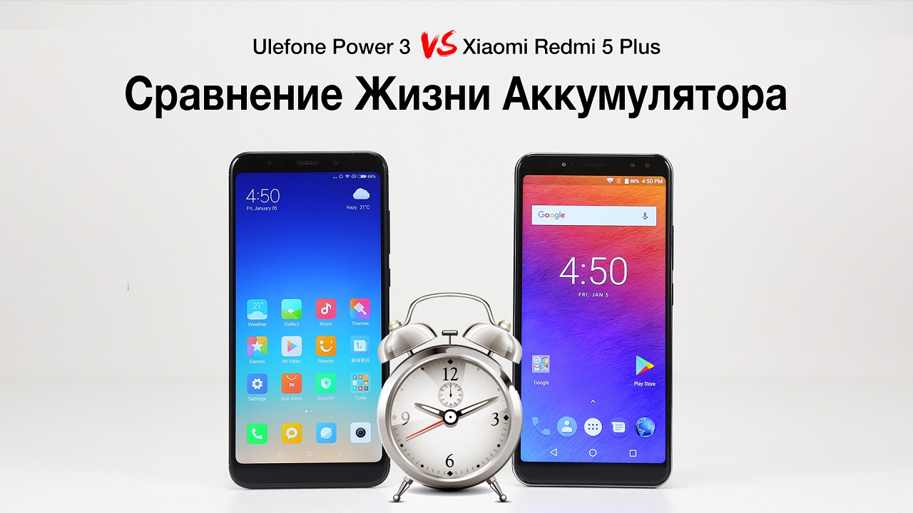 Ulefone Power 3 против Xiaomi Redmi 5 Plus: сравнение выносливости батареи POWER-3对比红米5plus-1920-ru.jpg