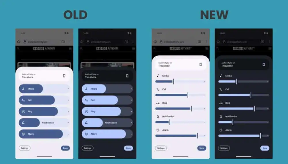 Le nouveau curseur de volume minimaliste d'Android 16
