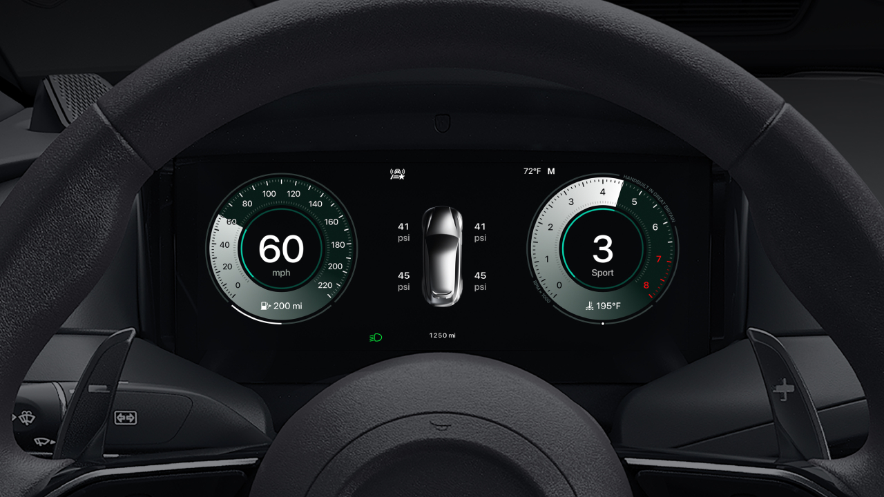 Приладова панель CarPlay Ultra з показником TPMS