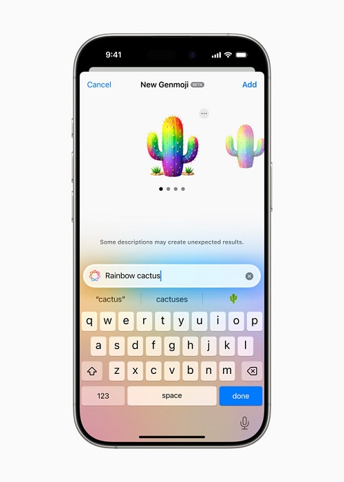 Genmoji to create your own emoji