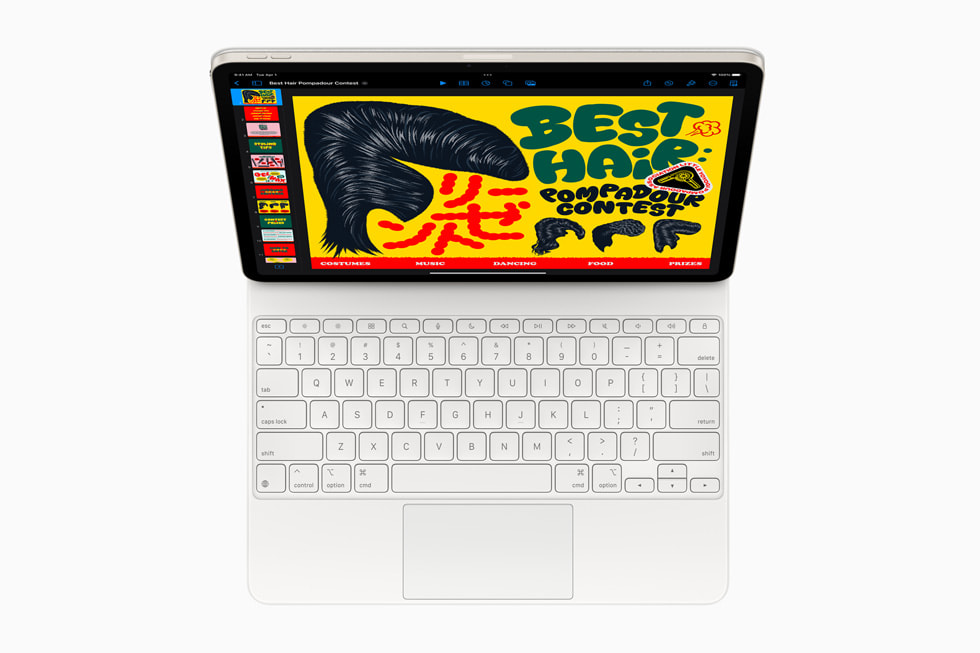 Apple iPad Air et Magic Keyboard - vue de dessus