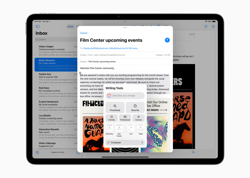 Apple iPad Air avec outils d'écriture intelligents