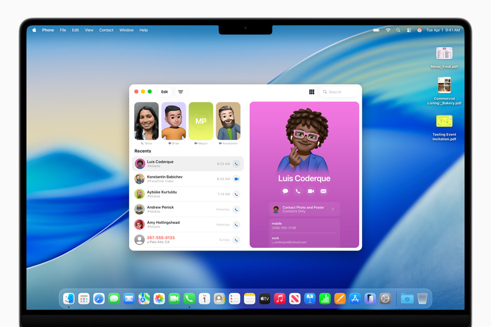 macOS Tahoe 26 - Application Téléphone