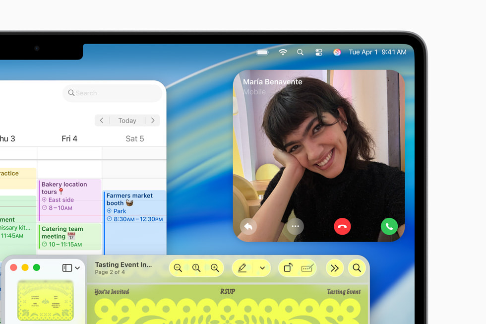 macOS Tahoe 26 - Appel entrant